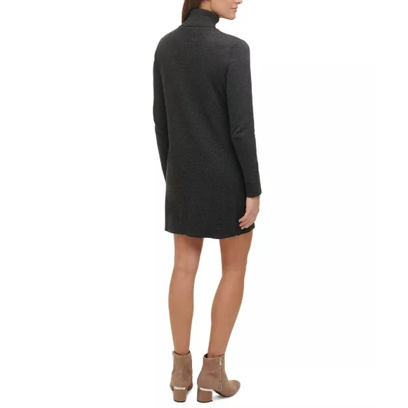 Flag Stripe Turtleneck Cotton Sweater Dress - Picture 4 of 10